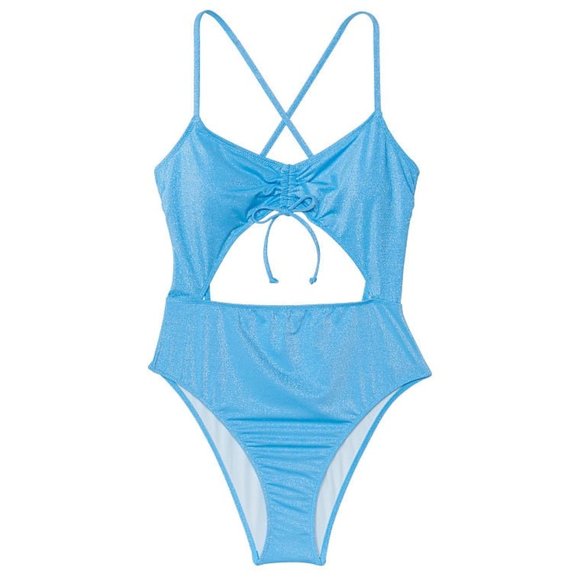 VICTORIA'S SECRET SWIM Ruched Shine Cutout One-Piece Swimsuit Size XS - Picture 3 of 4